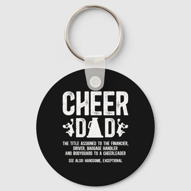 Cheer Dad Definition Cheerleading Dad Of A Cheerle Key Ring (Front)