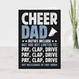 Cheer Dad Duties Cheerleading Dad Of A Cheerleader Card