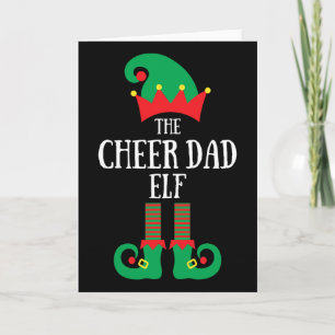 Cheer Dad Elf Christmas Cheerleading Matching Fami Card