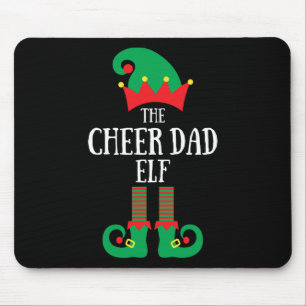 Cheer Dad Elf Christmas Cheerleading Matching Fami Mouse Pad