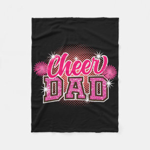 Cheer Dad Father's Day Cheerleader Papa Daddy Chee Fleece Blanket