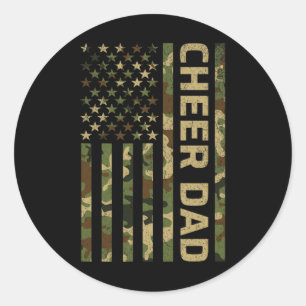 Cheer Dad Flag Cheerleading _1 Classic Round Sticker