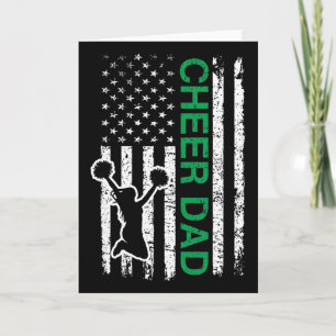 Cheer Dad Flag Green Cheerleading Card