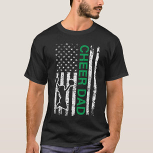 Cheer Dad Flag Green Cheerleading family T-Shirt