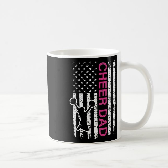 Cheer Dad Flag Pink Cheerleading  Coffee Mug (Right)