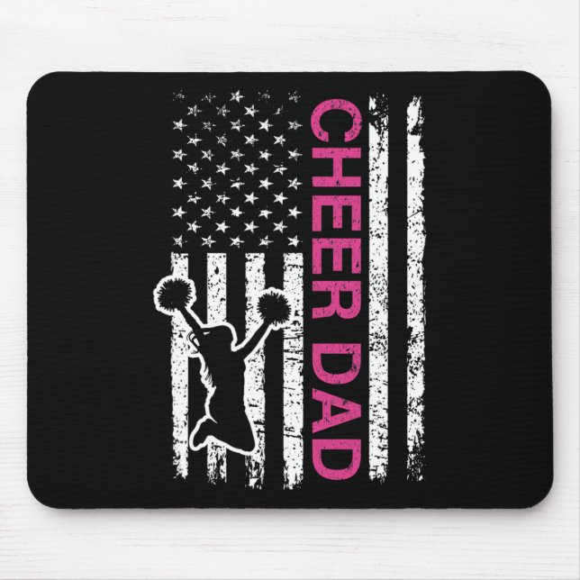 Cheer Dad Flag Pink Cheerleading  Mouse Pad (Front)