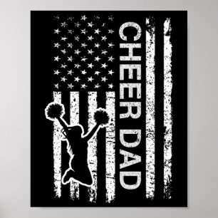 Cheer Dad Flag Royal Blue Cheerleading Poster