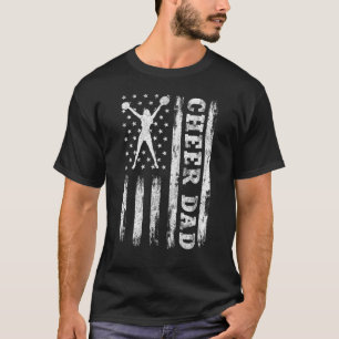 Cheer Dad For Men Cheerleader Dad American Flag T-Shirt
