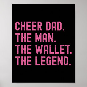 Cheer Dad Funny Vintage Cheerleading Man Wallet Le Poster