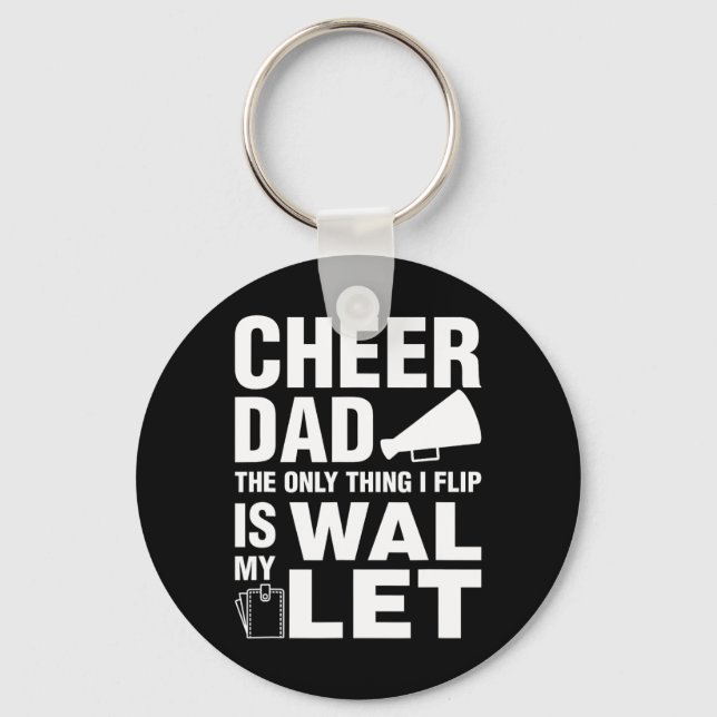 Cheer Dad Gift Wallet Flip Funny Cheerleading  Key Ring (Front)