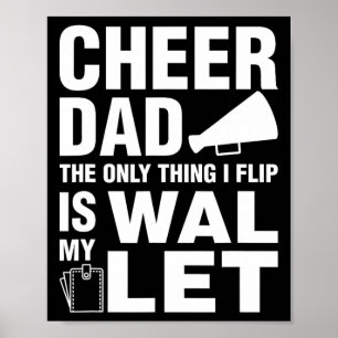 Cheer Dad Gift Wallet Flip Funny Cheerleading Poster