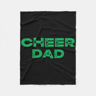 Cheer Dad Green Cheerleading Fleece Blanket