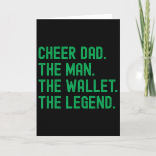 Cheer Dad Green Funny Cheerleading Man Wallet Lege Card
