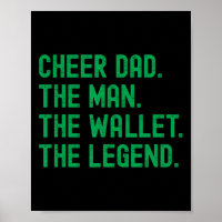 Cheer Dad Green Funny Cheerleading Man Wallet Lege