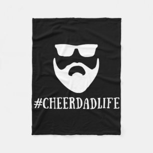 Cheer Dad Life Cheerleading Funny Bearded Fleece Blanket