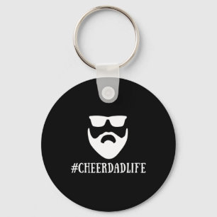 Cheer Dad Life Cheerleading Funny Bearded Key Ring