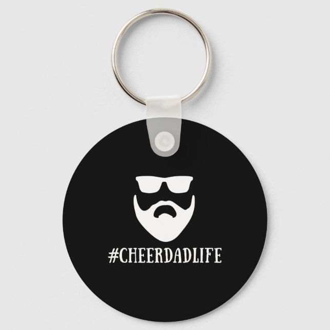 Cheer Dad Life Cheerleading Funny Bearded  Key Ring (Front)