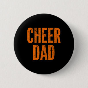 Cheer Dad Orange And Black Cheerleading Matching P 6 Cm Round Badge