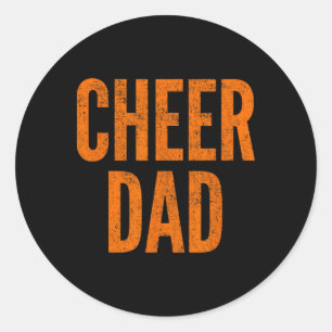 Cheer Dad Orange And Black Cheerleading Matching P Classic Round Sticker