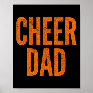 Cheer Dad Orange And Black Cheerleading Matching P Poster