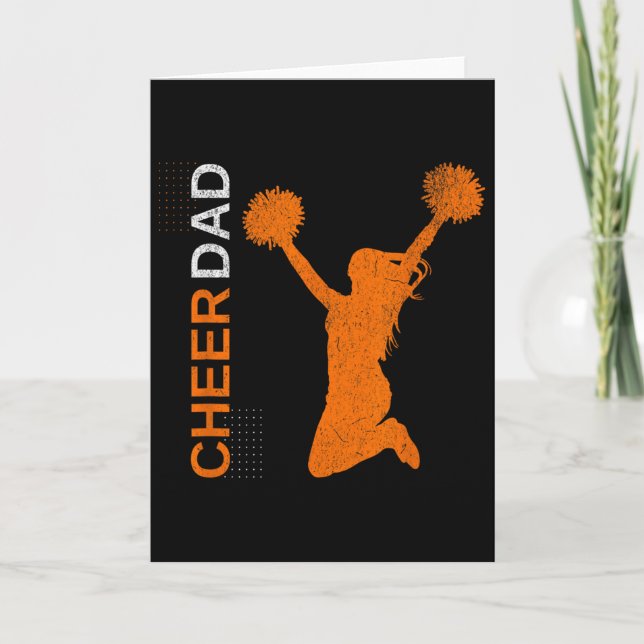 Cheer Dad Orange Cheerleading _1  Card (Front)