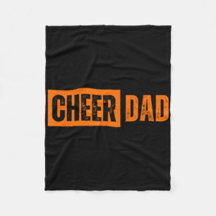 Cheer Dad Orange Cheerleading _3 Fleece Blanket