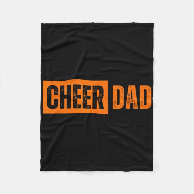 Cheer Dad Orange Cheerleading _3  Fleece Blanket (Front)