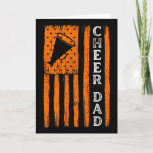 Cheer Dad Orange Cheerleading Flag _1 Card