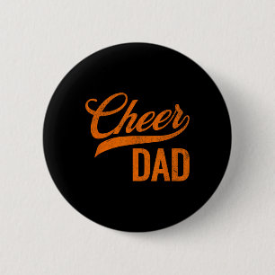Cheer Dad Orange Cheerleading Matching Parents 6 Cm Round Badge