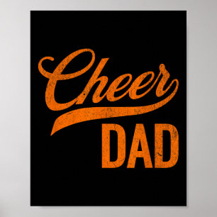 Cheer Dad Orange Cheerleading Matching Parents  Poster