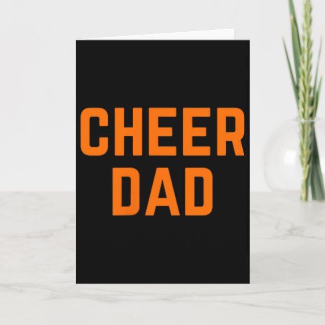 Cheer Dad Orange Cheerleading Pocket  Card (Front)