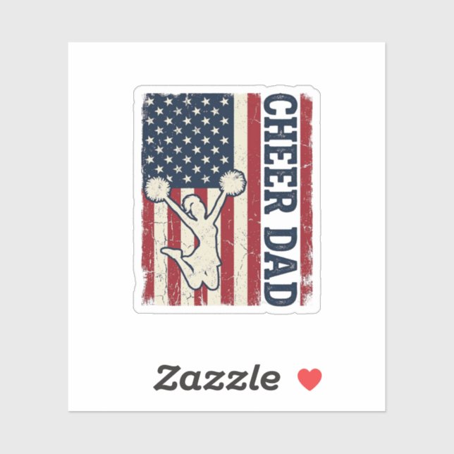 Cheer Dad Patriotic American Flag Vector Shirt Des (Sheet)