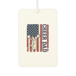 Cheer Dad Patriotic American Flag Vector Shirt Des Car Air Freshener