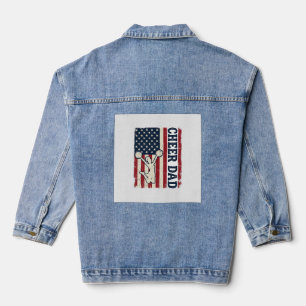 Cheer Dad Patriotic American Flag Vector Shirt Des Denim Jacket