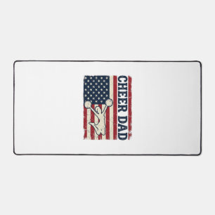 Cheer Dad Patriotic American Flag Vector Shirt Des Desk Mat