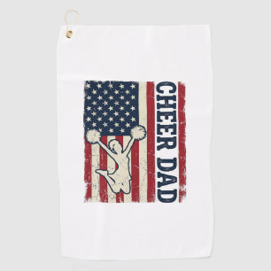 Cheer Dad Patriotic American Flag Vector Shirt Des Golf Towel