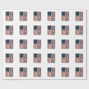 Cheer Dad Patriotic American Flag Vector Shirt Des Wrapping Paper