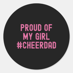 Cheer Dad Pink Cheerleading _2 Classic Round Sticker