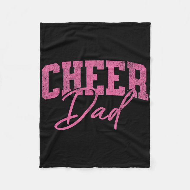 Cheer Dad Pink Cheerleading _3  Fleece Blanket (Front)