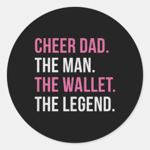 Cheer Dad Pink Cheerleading _4 Classic Round Sticker