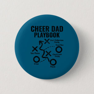 Cheer dad playbook funny proud cheerleading menChe 6 Cm Round Badge