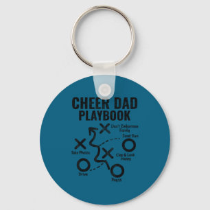Cheer dad playbook funny proud cheerleading menChe Key Ring