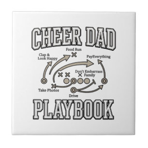 Cheer Dad Playbook Vintage Vector Shirt Design_1 Ceramic Tile