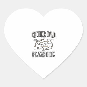 Cheer Dad Playbook Vintage Vector Shirt Design_1 Heart Sticker