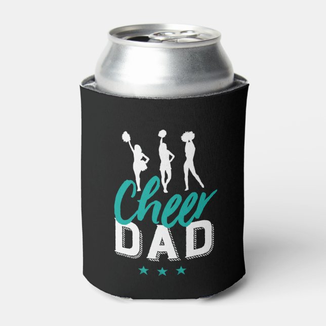 Cheer Dad Proud Father of Cheerleader Daughter Can Cooler (Can Front)