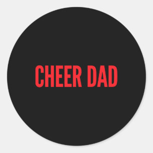 Cheer Dad Red And Black Cheerleading _1 Classic Round Sticker