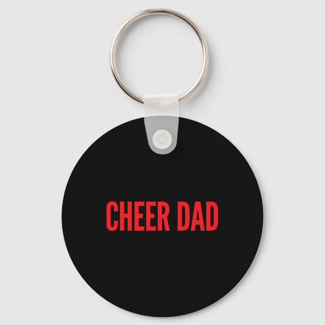 Cheer Dad Red And Black Cheerleading _1  Key Ring (Front)