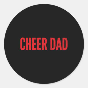 Cheer Dad Red And Black Cheerleading Classic Round Sticker