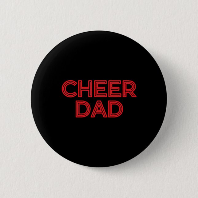 Cheer Dad Red Cheerleading _1  6 Cm Round Badge (Front)