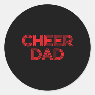 Cheer Dad Red Cheerleading _1  Classic Round Sticker